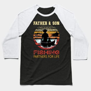 Vintage Father Son Fishing Partners For Life Dad Matching Baseball T-Shirt